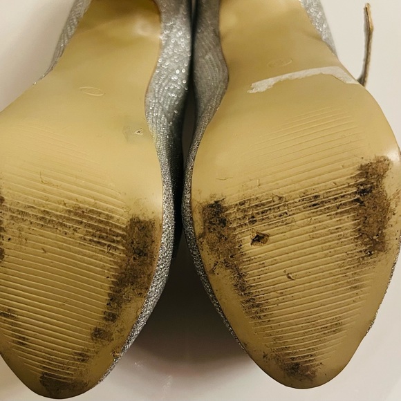 Silver Glitter Platform Heels - Picture 7 of 7